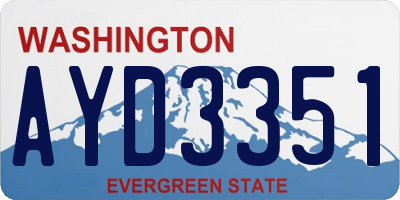 WA license plate AYD3351