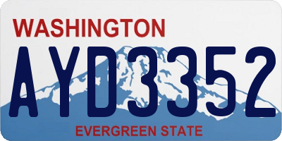 WA license plate AYD3352