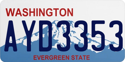 WA license plate AYD3353