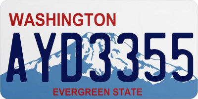 WA license plate AYD3355