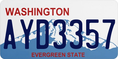 WA license plate AYD3357