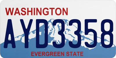 WA license plate AYD3358