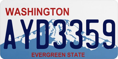 WA license plate AYD3359