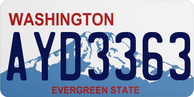 WA license plate AYD3363