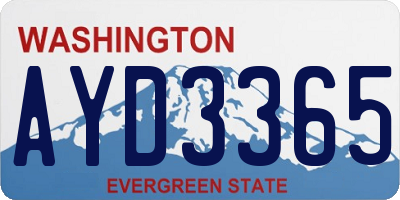 WA license plate AYD3365