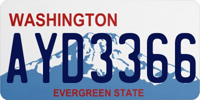 WA license plate AYD3366