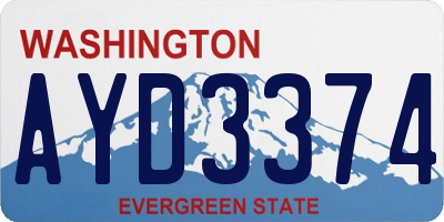 WA license plate AYD3374