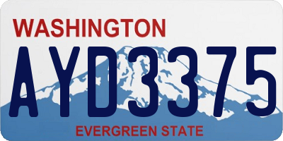 WA license plate AYD3375