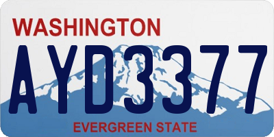 WA license plate AYD3377