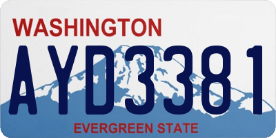 WA license plate AYD3381