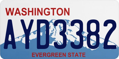 WA license plate AYD3382