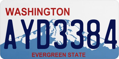 WA license plate AYD3384