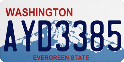 WA license plate AYD3385