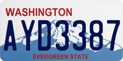 WA license plate AYD3387