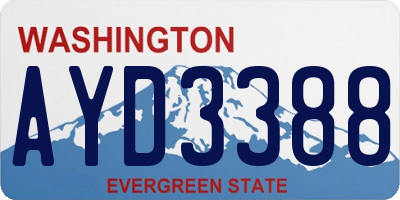 WA license plate AYD3388
