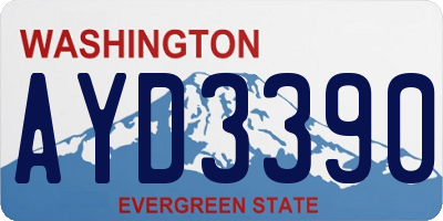 WA license plate AYD3390