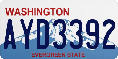 WA license plate AYD3392