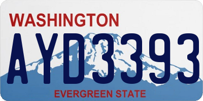 WA license plate AYD3393