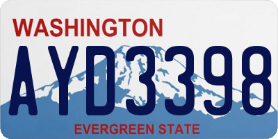 WA license plate AYD3398