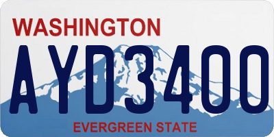 WA license plate AYD3400