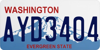 WA license plate AYD3404