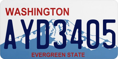 WA license plate AYD3405