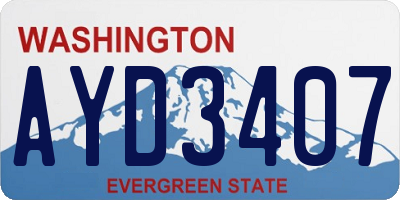 WA license plate AYD3407