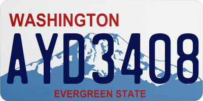 WA license plate AYD3408