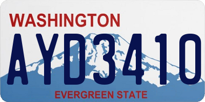 WA license plate AYD3410