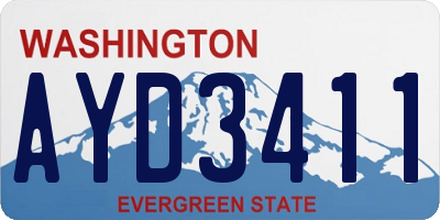 WA license plate AYD3411
