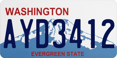WA license plate AYD3412