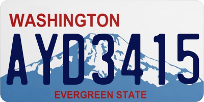 WA license plate AYD3415