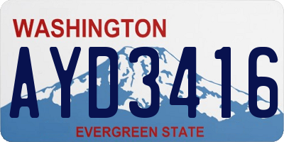 WA license plate AYD3416