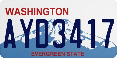WA license plate AYD3417