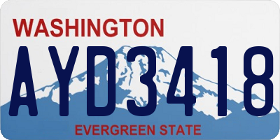 WA license plate AYD3418
