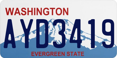 WA license plate AYD3419