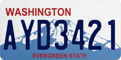 WA license plate AYD3421