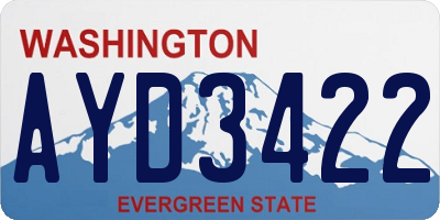 WA license plate AYD3422