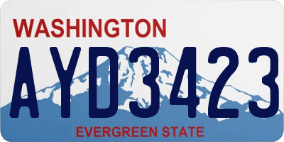 WA license plate AYD3423