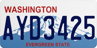 WA license plate AYD3425