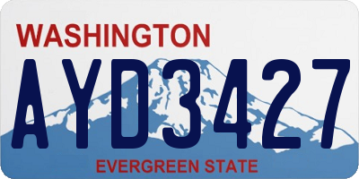 WA license plate AYD3427