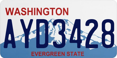 WA license plate AYD3428