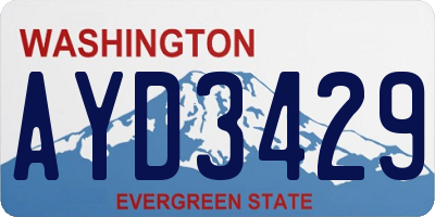 WA license plate AYD3429