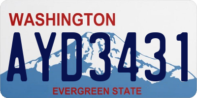 WA license plate AYD3431