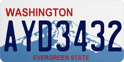 WA license plate AYD3432