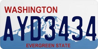 WA license plate AYD3434
