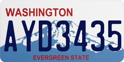 WA license plate AYD3435