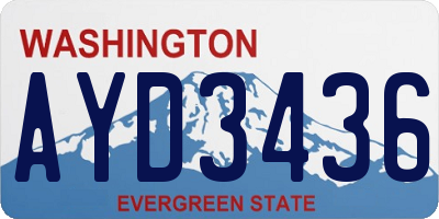 WA license plate AYD3436