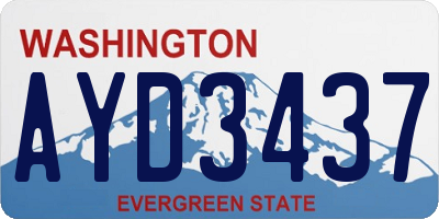 WA license plate AYD3437