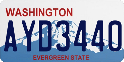 WA license plate AYD3440